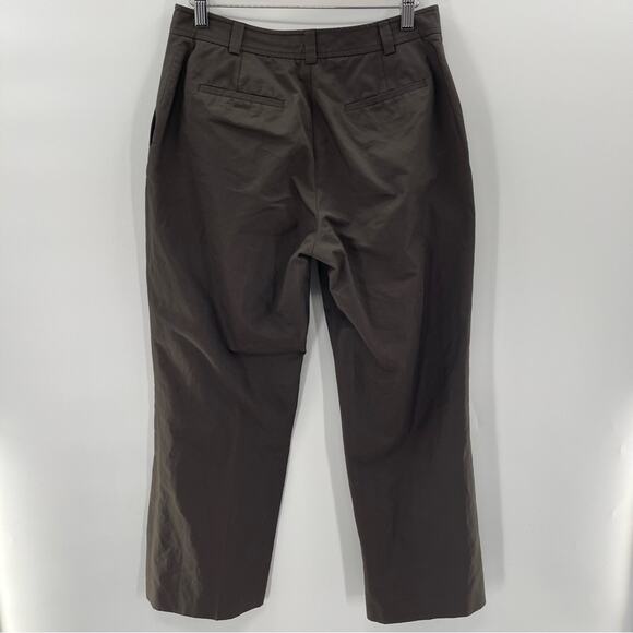 J. Crew Lightweight Chocolate Brown Cotton Nylon Cropped Wide Leg Pants Size 6 - Picture 6 of 8